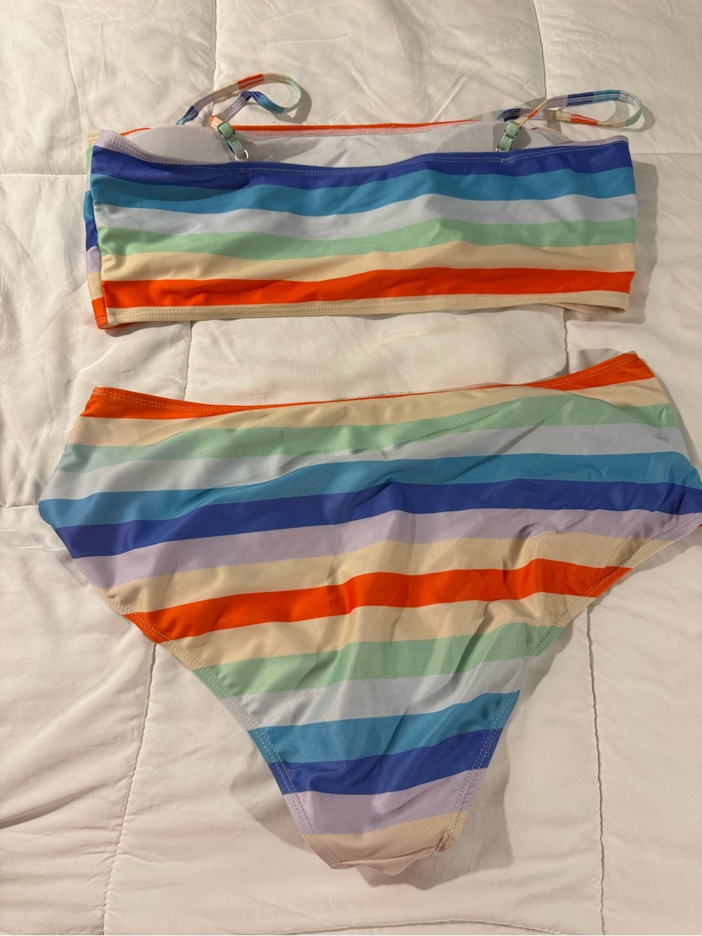 SHEIN Multicolor Striped Bandeau Bikini Set - Picture 2 of 3